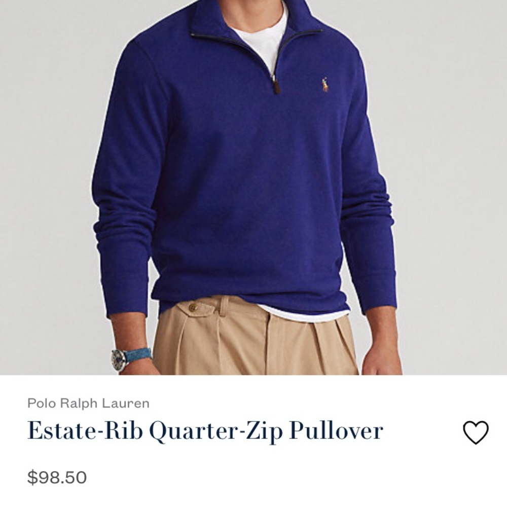 Ralph Lauren POLO Estate-Rib Quarter-Zip Pullover